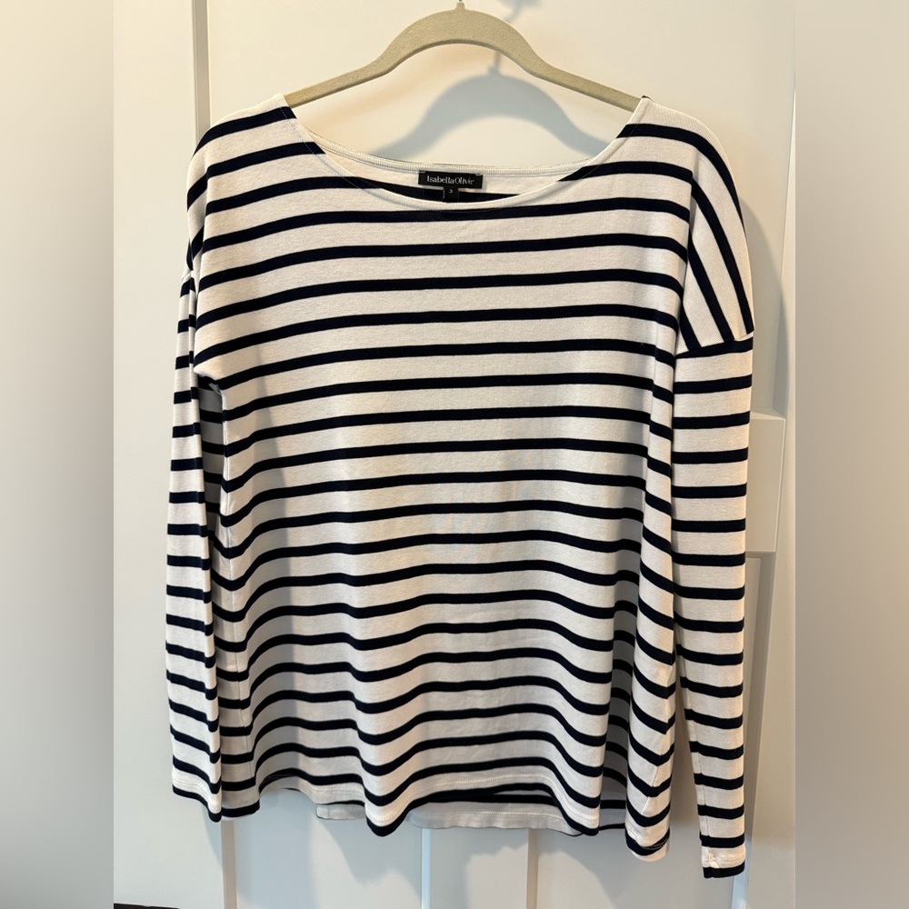 Isabella Oliver Striped Long Sleeve Maternity Top